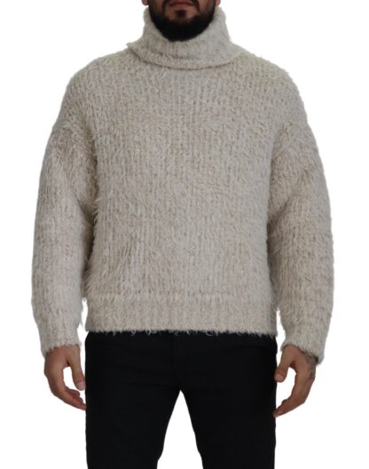 Dolce & Gabbana - Elegant Cream Turtleneck Wool Blend Sweater