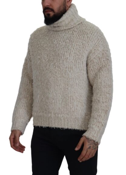 Dolce & Gabbana - Elegant Cream Turtleneck Wool Blend Sweater