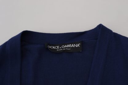 Dolce & Gabbana - Elegant Virgin Wool Blue Cardigan Sweater