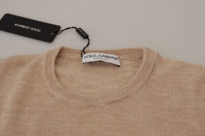 Dolce & Gabbana - Elegant Beige Crewneck Wool Sweater