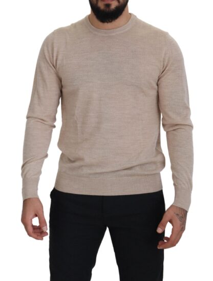 Dolce & Gabbana - Elegant Beige Crewneck Wool Sweater