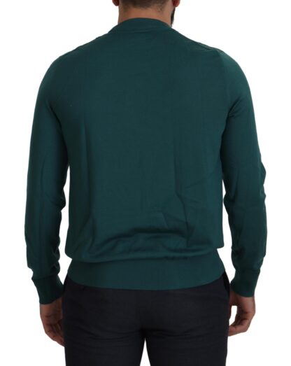 Dolce & Gabbana - Regal Green Wool-Silk Blend Crewneck Sweater