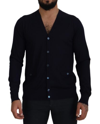 Dolce & Gabbana - Elegant Dark Blue Cashmere Cardigan