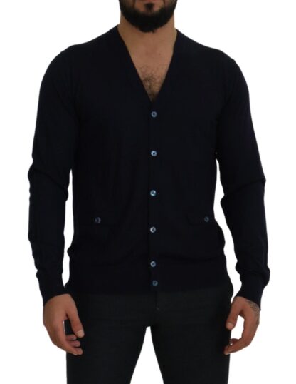 Dolce & Gabbana - Elegant Dark Blue Cashmere Cardigan