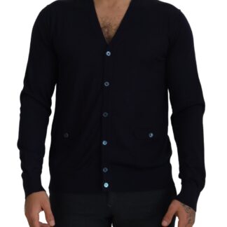 Dolce & Gabbana - Elegant Virgin Wool Cardigan Sweater in Blue