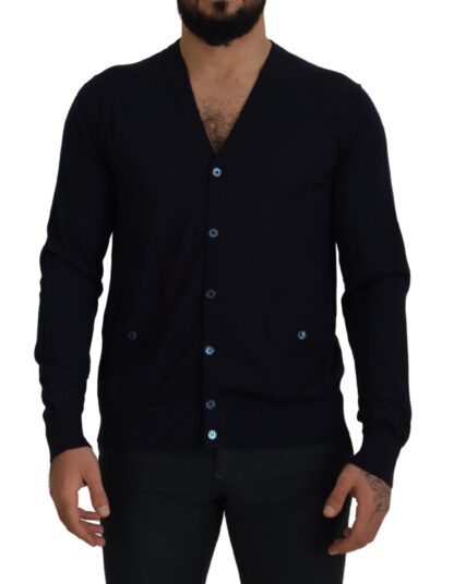 Dolce & Gabbana - Elegant Dark Blue Cashmere Cardigan