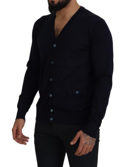 Dolce & Gabbana - Elegant Dark Blue Cashmere Cardigan