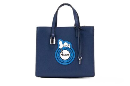 Marc Jacobs - Peanuts grind Small Blue Leather Snoopy Patch Tote Crossbody Bag