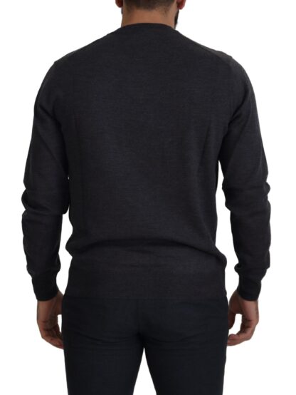 Dolce & Gabbana - Elegant V-Neck Crown Wool Sweater