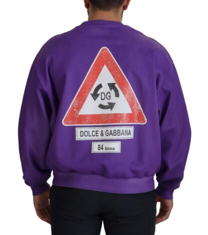 Dolce & Gabbana - Elegant Purple Cotton Crewneck Sweater