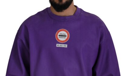 Dolce & Gabbana - Elegant Purple Cotton Crewneck Sweater