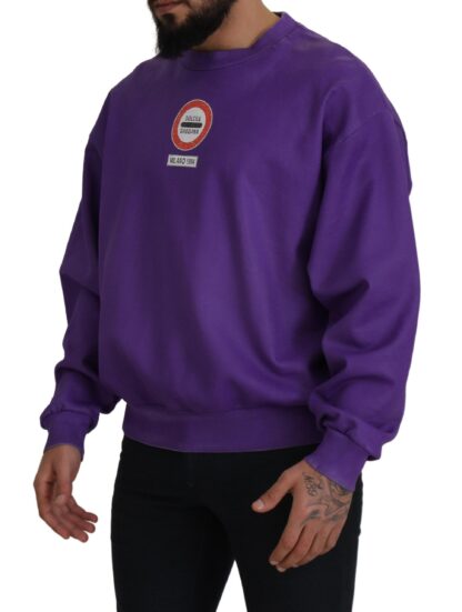 Dolce & Gabbana - Elegant Purple Cotton Crewneck Sweater