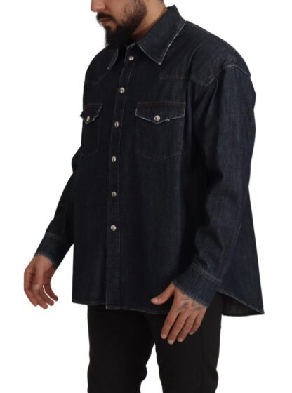 Dolce & Gabbana - Elegant Slim Fit Dark Blue Casual Shirt