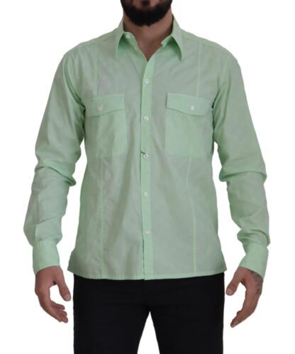 Dolce & Gabbana - Mint Green Slim Fit Casual Button-Down Shirt