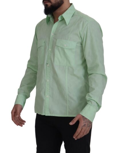 Dolce & Gabbana - Mint Green Slim Fit Casual Button-Down Shirt