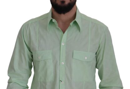 Dolce & Gabbana - Mint Green Slim Fit Casual Button-Down Shirt