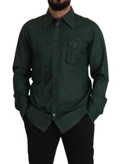 Dolce & Gabbana - Emerald Elegance Slim Fit Casual Shirt