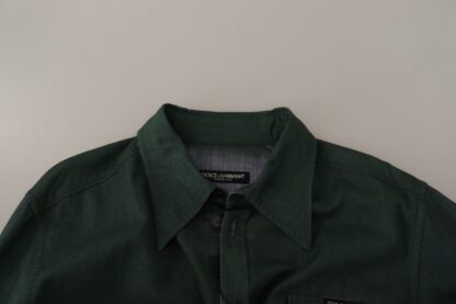 Dolce & Gabbana - Emerald Elegance Slim Fit Casual Shirt