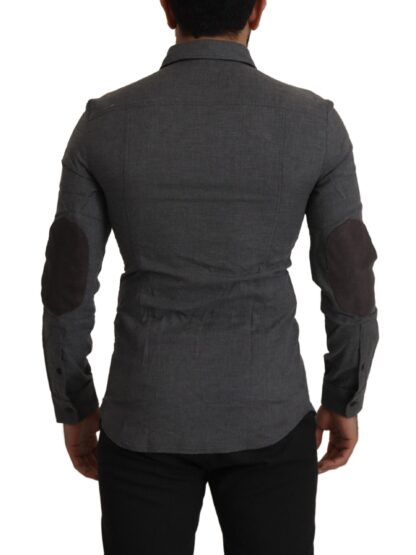 Costume National - Sleek Gray Cotton Casual Button Front Shirt