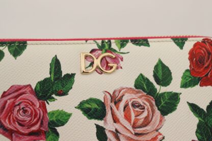 Dolce & Gabbana - Elegant Continental Leather Wallet with Rose Design