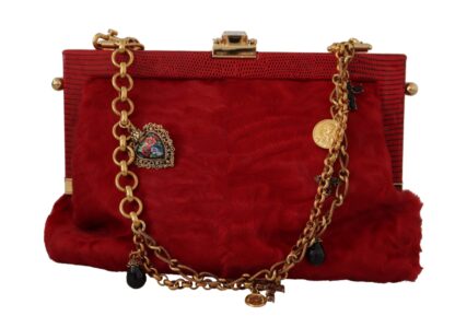 Dolce & Gabbana - Elegant Red Fur VANDA Evening Clutch