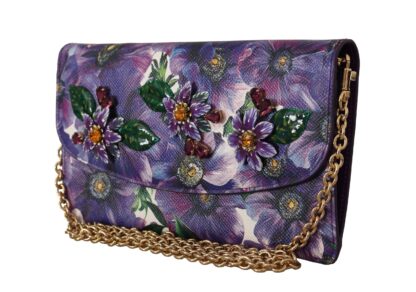 Dolce & Gabbana - Elegant Purple Leather Shoulder Bag