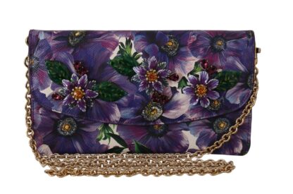 Dolce & Gabbana - Elegant Purple Leather Shoulder Bag