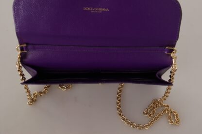 Dolce & Gabbana - Elegant Purple Leather Shoulder Bag