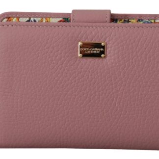 Dolce & Gabbana - Chic Pink Leather Cardholder with Exclusive Print