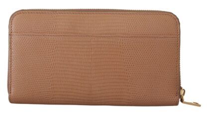 Dolce & Gabbana - Elegant Beige Zip Around Continental Wallet