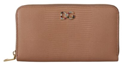 Dolce & Gabbana - Elegant Beige Zip Around Continental Wallet