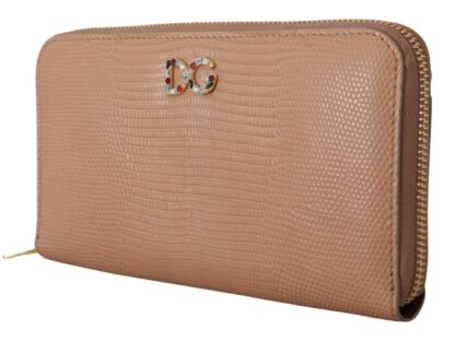 Dolce & Gabbana - Elegant Beige Zip Around Continental Wallet