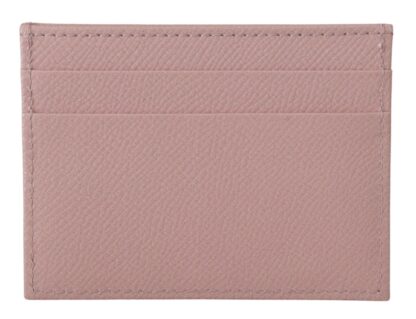 Dolce & Gabbana - Chic Pink Leather Cardholder with Exclusive Print