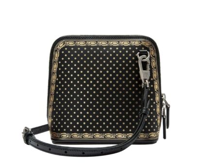 Gucci - Gucci Women Black Guccy Sega Script Dome Mini Crossbody Bag