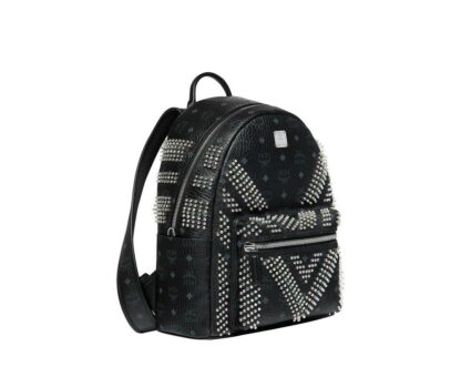 MCM - MCM Black Crystal Studs Graded M Visetos Stark Backpack