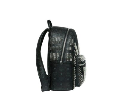 MCM - MCM Black Crystal Studs Graded M Visetos Stark Backpack