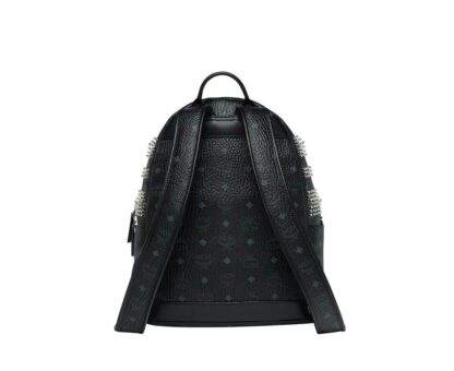 MCM - MCM Black Crystal Studs Graded M Visetos Stark Backpack