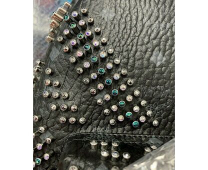 MCM - MCM Black Crystal Studs Graded M Visetos Stark Backpack