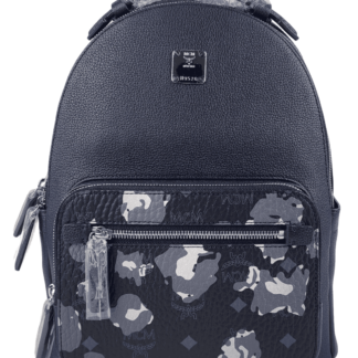 MCM - MCM Black Coated Canvas Studded Medium Backpack