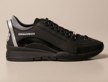 Dsquared² - Sleek Black Leather Lace-up Sneakers