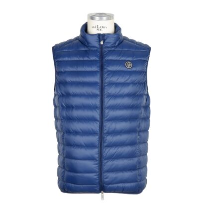 Centogrammi - Elegant Sleeveless Blue Down Jacket with Red Lining