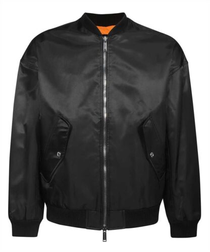 Dsquared² - Sleek Nylon Zip-Up Jacket with Orange Lining