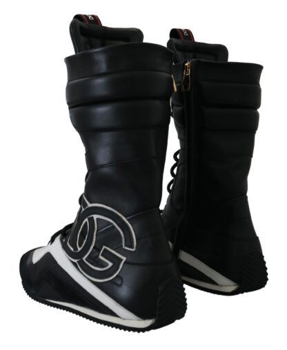 Dolce & Gabbana - Elegant Black Leather High-Top Sneakers