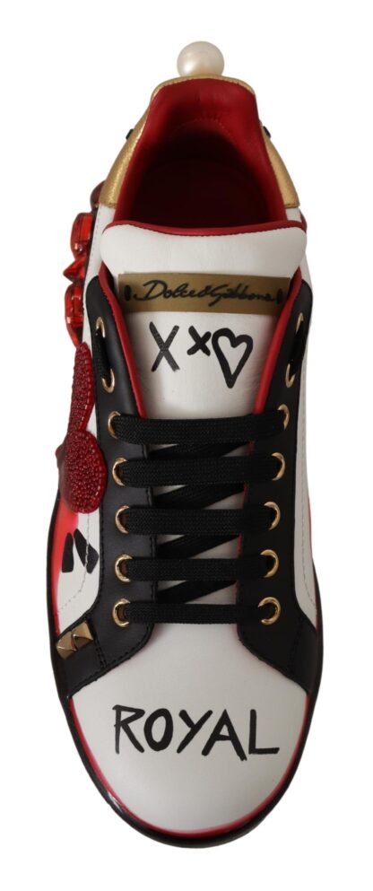 Dolce & Gabbana - Chic Royal Love Crystal Leather Sneakers