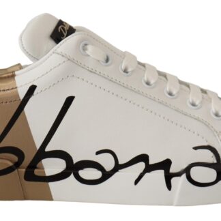 Dolce & Gabbana - Chic Black and Gold Low-top Leather Sneakers