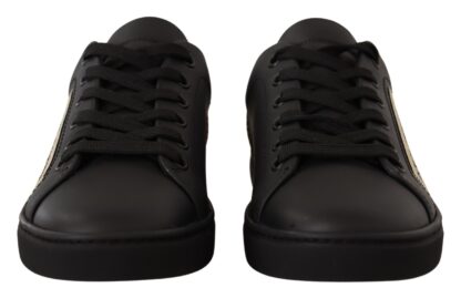 Dolce & Gabbana - Chic Black and Gold Low-top Leather Sneakers