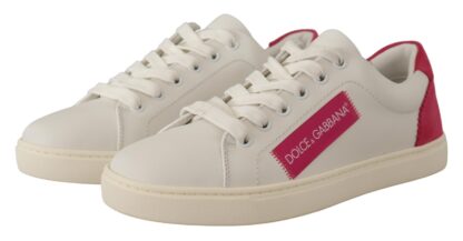 Dolce & Gabbana - Elegant White Leather Low-Top Sneakers