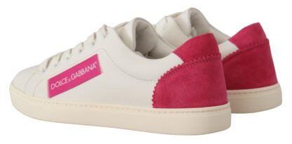 Dolce & Gabbana - Elegant White Leather Low-Top Sneakers