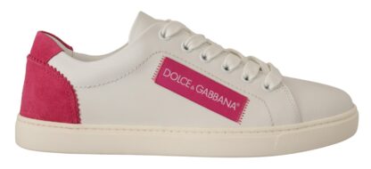 Dolce & Gabbana - Elegant White Leather Low-Top Sneakers