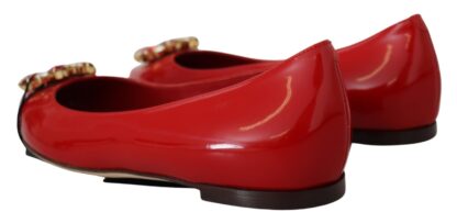 Dolce & Gabbana - Red Suede Crystal Loafers - Exquisite Elegance